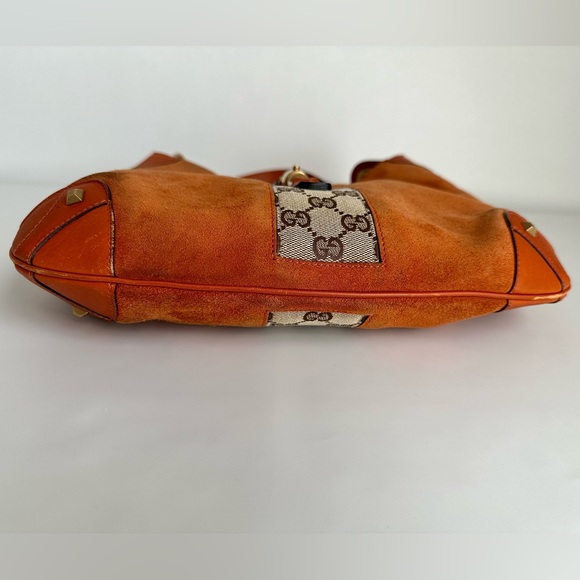 ✨GUCCI Suede Priston Lock Small Jackie O Hobo Shoulder Bag Burnt Orange - Picture 7 of 15
